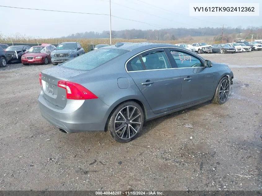 2016 Volvo S60 T5 Premier VIN: YV1612TK9G2412362 Lot: 40845207