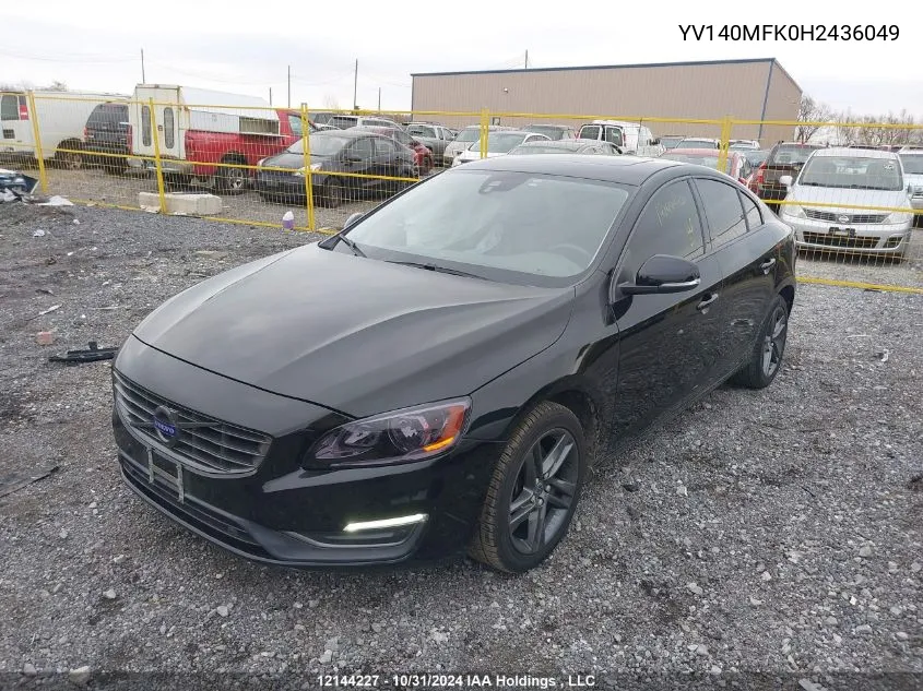 2017 Volvo S60 Premier VIN: YV140MFK0H2436049 Lot: 12144227