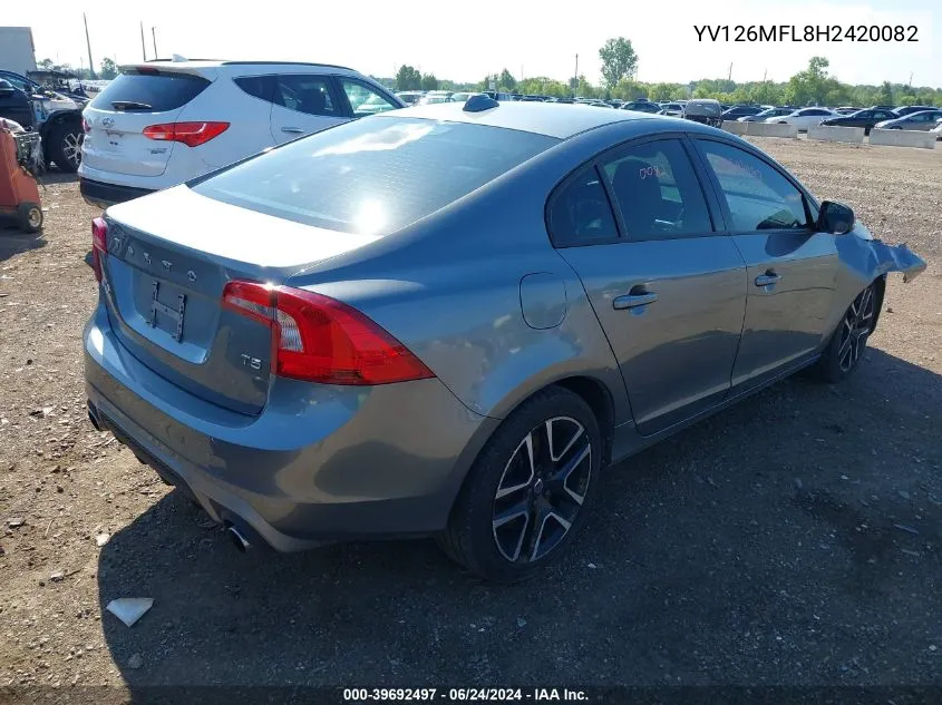 2017 Volvo S60 T5 Dynamic VIN: YV126MFL8H2420082 Lot: 39692497