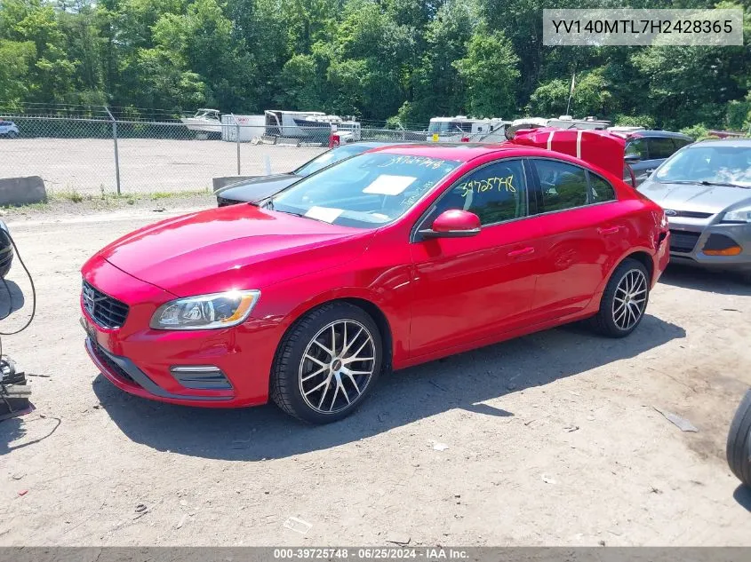 YV140MTL7H2428365 2017 Volvo S60 T5 Dynamic