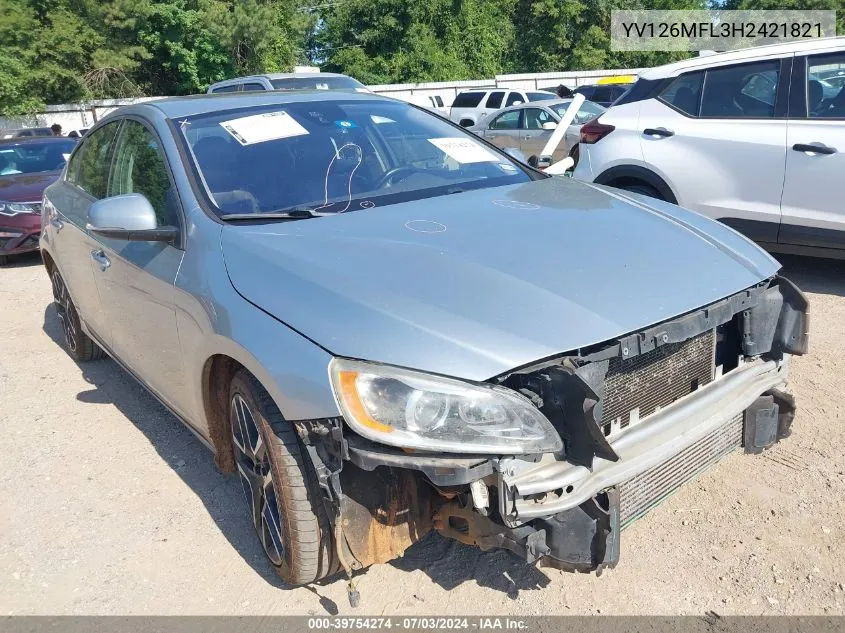 2017 Volvo S60 T5 Dynamic VIN: YV126MFL3H2421821 Lot: 39754274