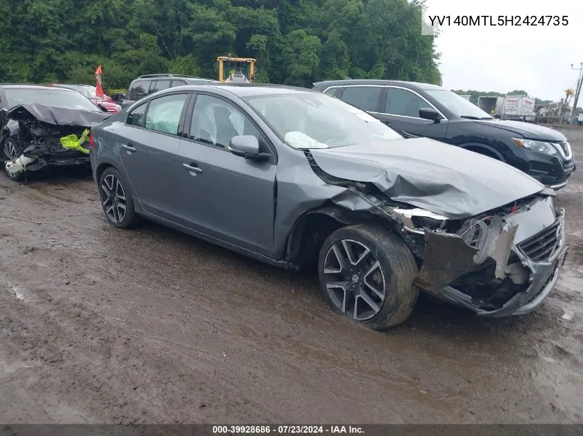 YV140MTL5H2424735 2017 Volvo S60 T5 Dynamic