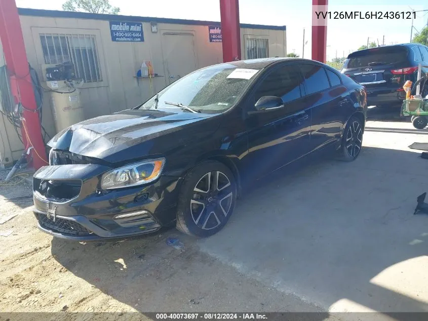 2017 Volvo S60 T5 Dynamic VIN: YV126MFL6H2436121 Lot: 40073697