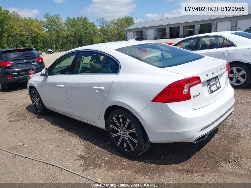 2017 Volvo S60 Inscription T5 VIN: LYV402HK2HB129956 Lot: 40141482