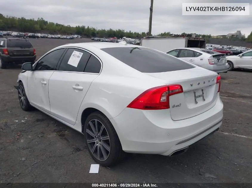 LYV402TK4HB126094 2017 Volvo S60 Inscription T5