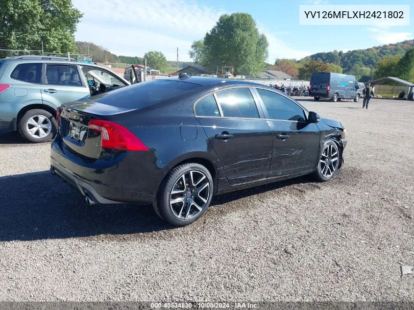 2017 Volvo S60 T5 Dynamic VIN: YV126MFLXH2421802 Lot: 40534830