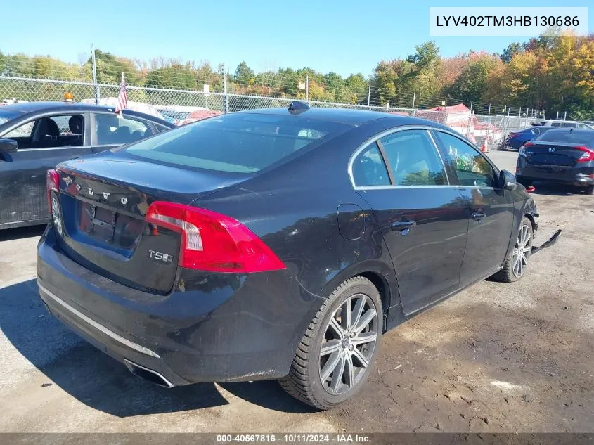 2017 Volvo S60 Inscription T5 Platinum VIN: LYV402TM3HB130686 Lot: 40567816