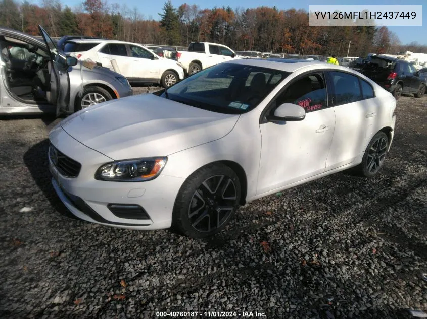 2017 Volvo S60 T5 Dynamic VIN: YV126MFL1H2437449 Lot: 40760187