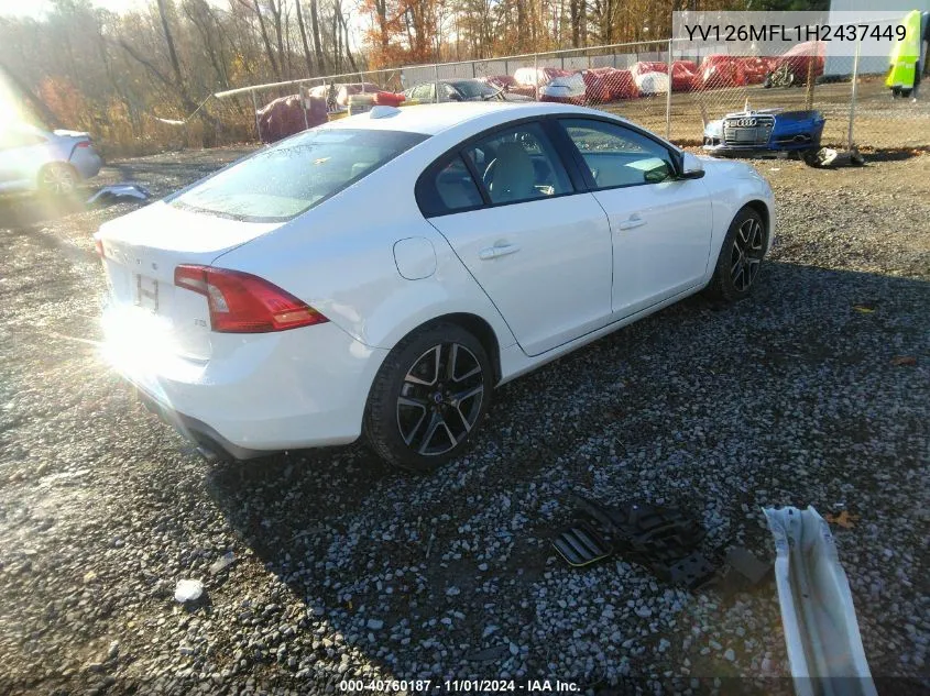 2017 Volvo S60 T5 Dynamic VIN: YV126MFL1H2437449 Lot: 40760187