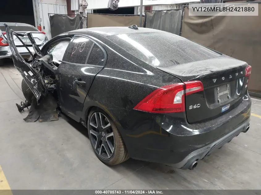 2017 Volvo S60 T5 Dynamic VIN: YV126MFL8H2421880 Lot: 40785743