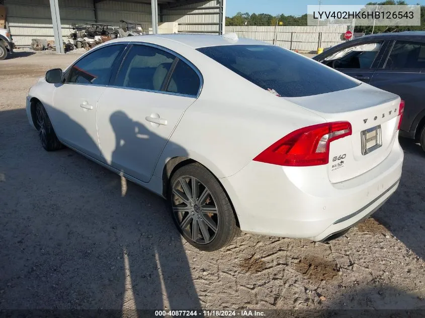 2017 Volvo S60 Inscription T5 VIN: LYV402HK6HB126543 Lot: 40877244