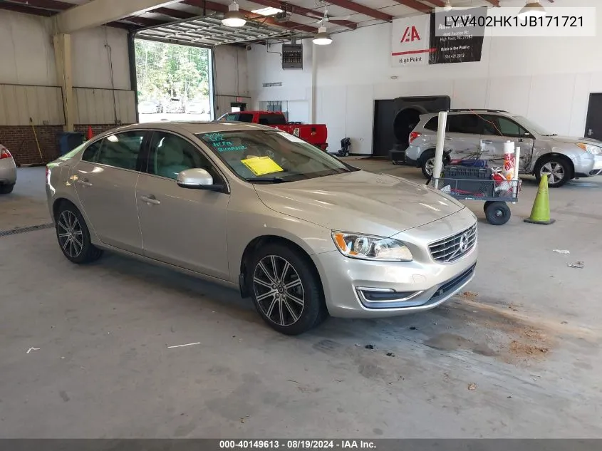 2018 Volvo S60 Inscription T5 VIN: LYV402HK1JB171721 Lot: 40149613