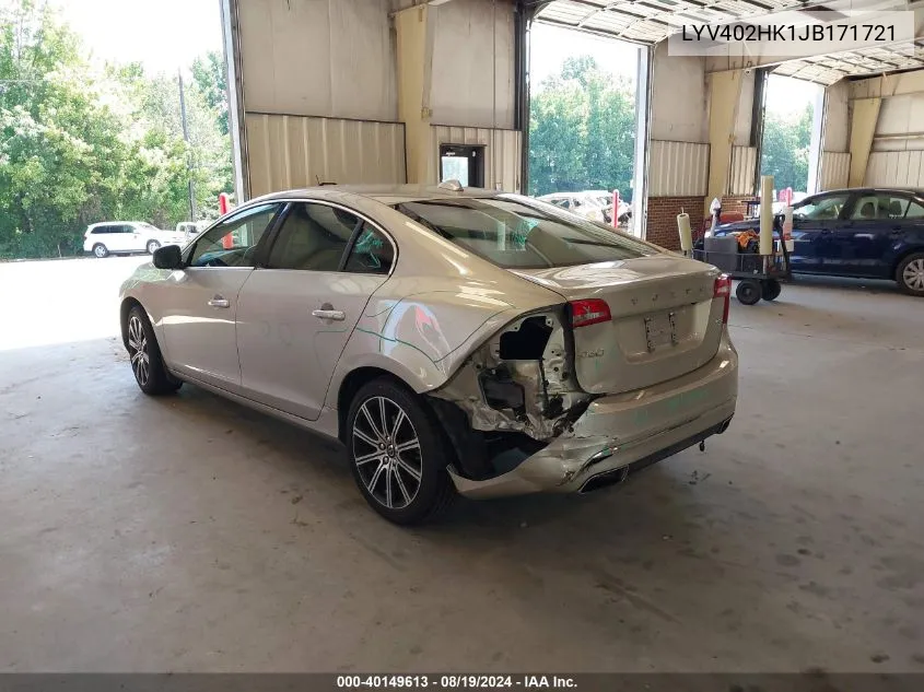 2018 Volvo S60 Inscription T5 VIN: LYV402HK1JB171721 Lot: 40149613