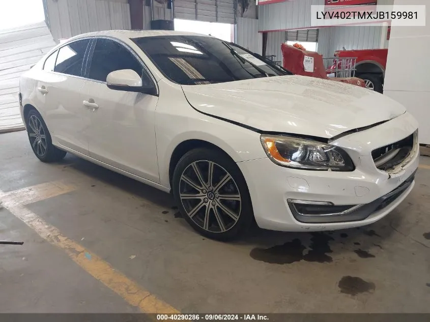 2018 Volvo S60 Inscription T5 Platinum VIN: LYV402TMXJB159981 Lot: 40290286