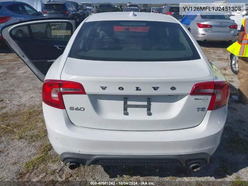 2018 Volvo S60 T5 Dynamic VIN: YV126MFL1J2451308 Lot: 40501242