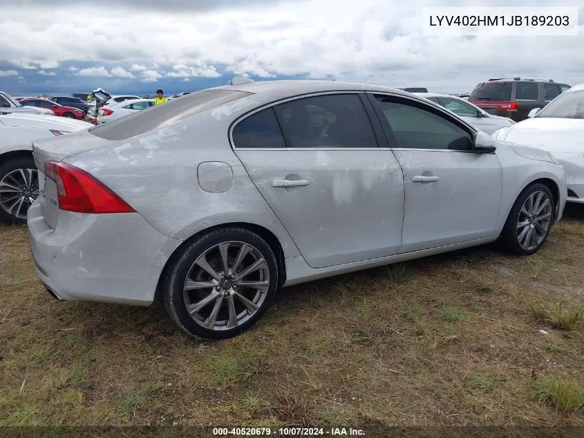 2018 Volvo S60 Inscription T5 Platinum VIN: LYV402HM1JB189203 Lot: 40520679