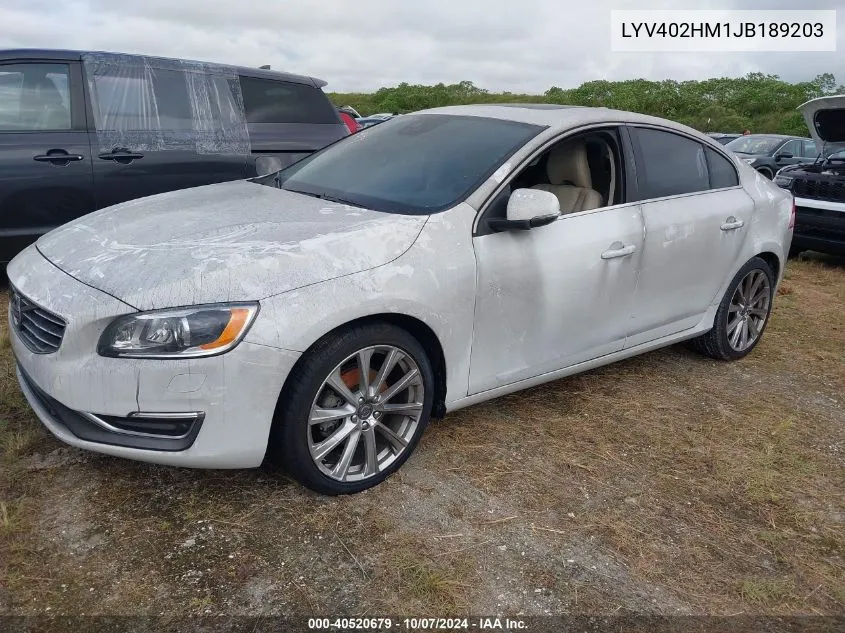 2018 Volvo S60 Inscription T5 Platinum VIN: LYV402HM1JB189203 Lot: 40520679