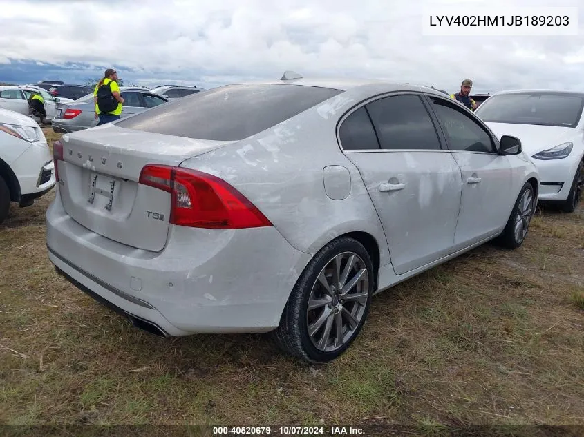 2018 Volvo S60 Inscription T5 Platinum VIN: LYV402HM1JB189203 Lot: 40520679