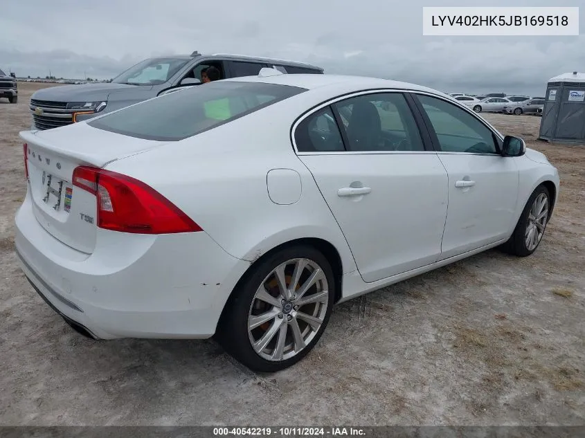 2018 Volvo S60 Inscription T5 VIN: LYV402HK5JB169518 Lot: 40542219