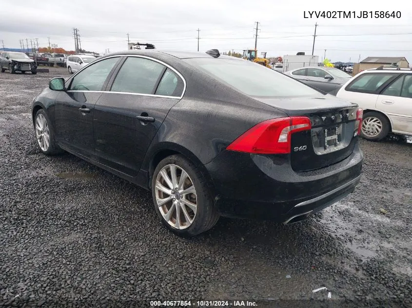 2018 Volvo S60 Inscription T5 Platinum VIN: LYV402TM1JB158640 Lot: 40677854