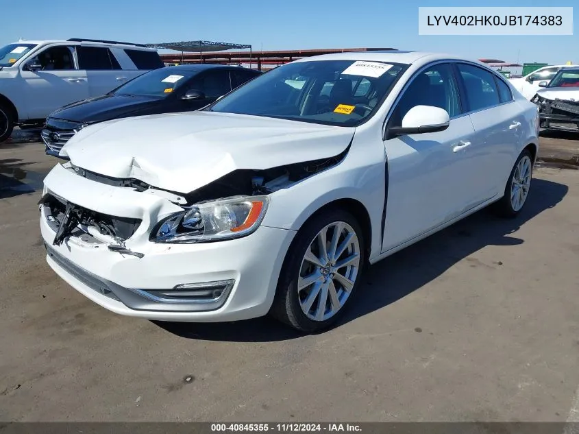 2018 Volvo S60 Inscription T5 VIN: LYV402HK0JB174383 Lot: 40845355