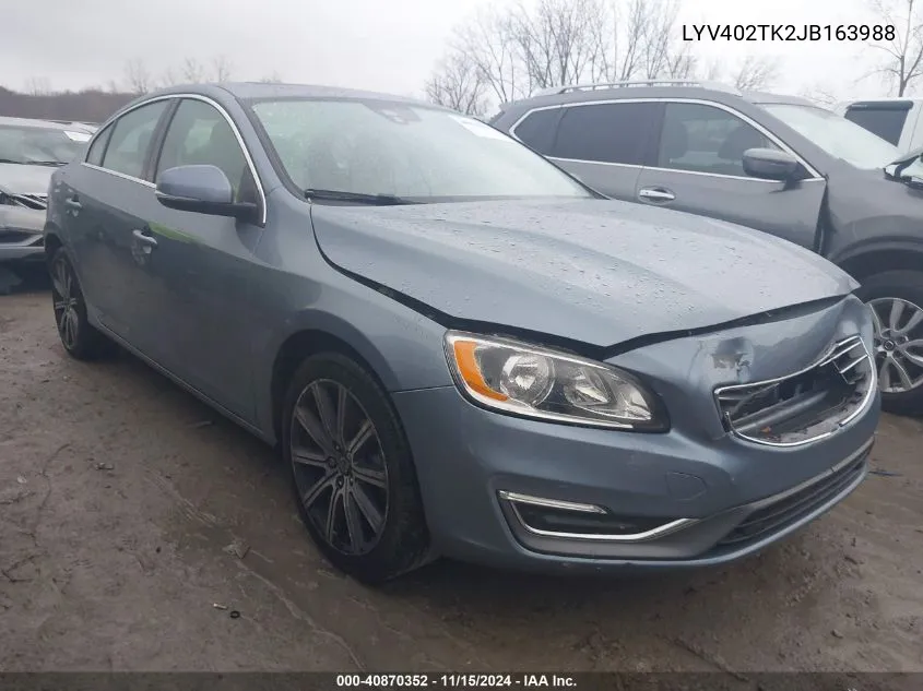 2018 Volvo S60 Inscription T5 VIN: LYV402TK2JB163988 Lot: 40870352