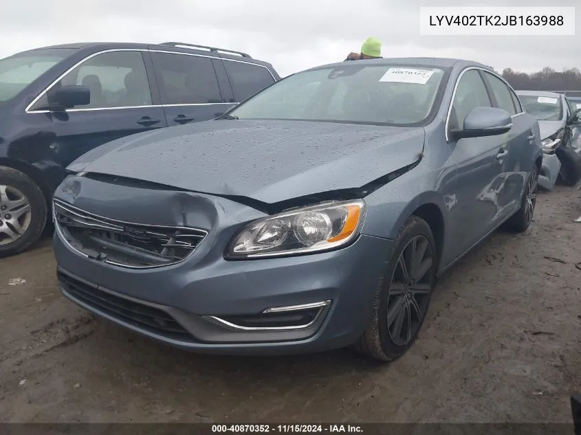 2018 Volvo S60 Inscription T5 VIN: LYV402TK2JB163988 Lot: 40870352