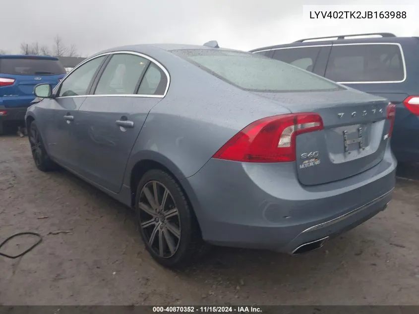 2018 Volvo S60 Inscription T5 VIN: LYV402TK2JB163988 Lot: 40870352