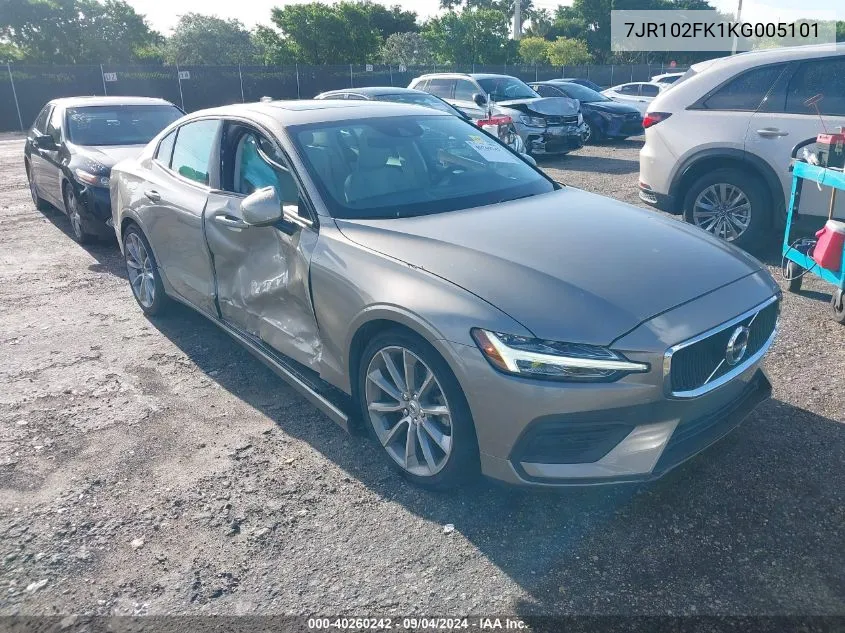 2019 Volvo S60 T5 Momentum VIN: 7JR102FK1KG005101 Lot: 40260242