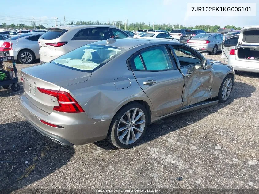 7JR102FK1KG005101 2019 Volvo S60 T5 Momentum