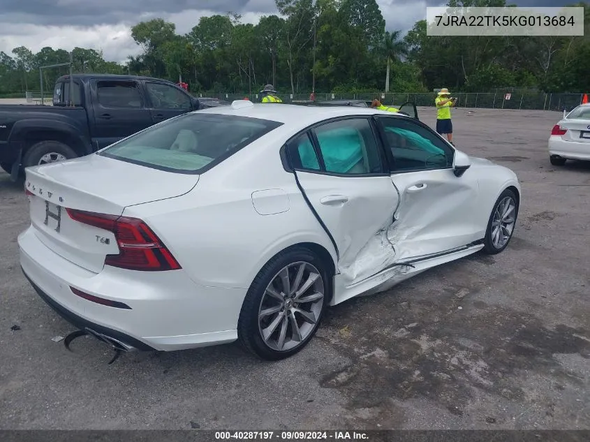 7JRA22TK5KG013684 2019 Volvo S60 T6 Momentum