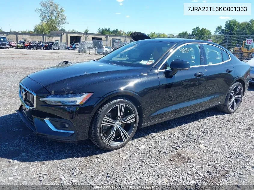 2019 Volvo S60 T6 Inscription VIN: 7JRA22TL3KG001333 Lot: 40315175