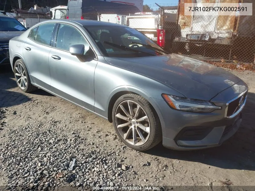 2019 Volvo S60 T5 Momentum VIN: 7JR102FK7KG002591 Lot: 40809177