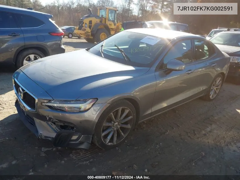 2019 Volvo S60 T5 Momentum VIN: 7JR102FK7KG002591 Lot: 40809177