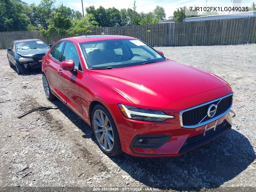 2020 Volvo S60 T5 Momentum VIN: 7JR102FK1LG049035 Lot: 39819495