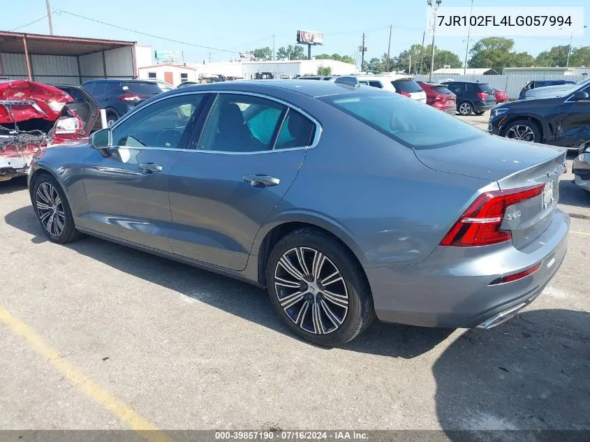 2020 Volvo S60 T5 Inscription VIN: 7JR102FL4LG057994 Lot: 39857190