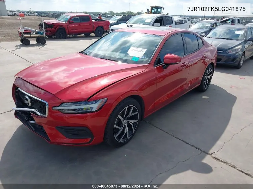 2020 Volvo S60 T5 Momentum VIN: 7JR102FK5LG041875 Lot: 40045873