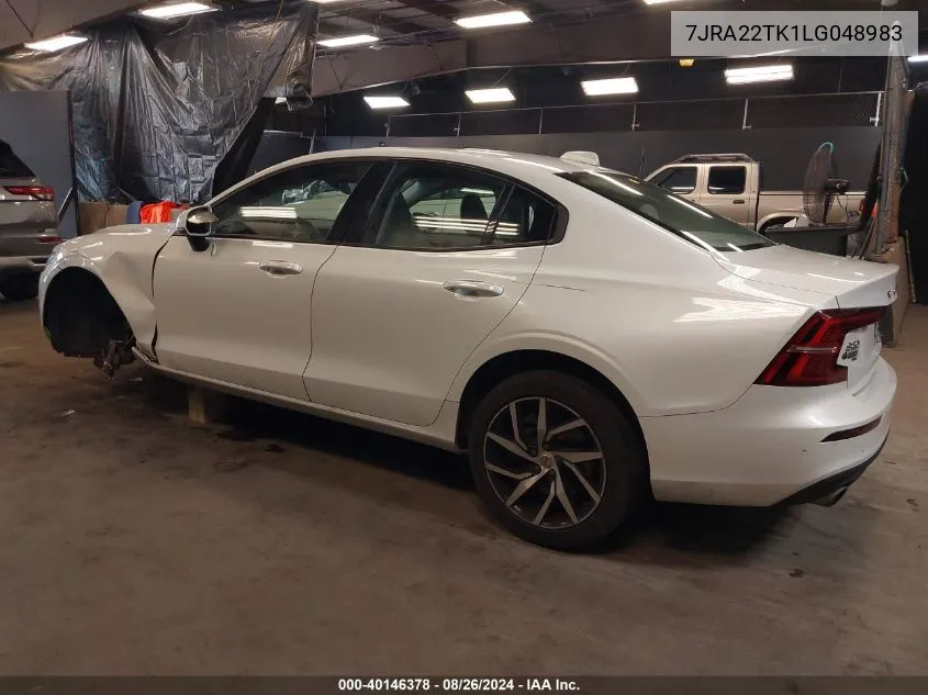 2020 Volvo S60 T6 Momentum VIN: 7JRA22TK1LG048983 Lot: 40146378