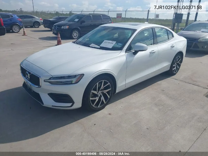 2020 Volvo S60 T5 Momentum VIN: 7JR102FK1LG037158 Lot: 40198406