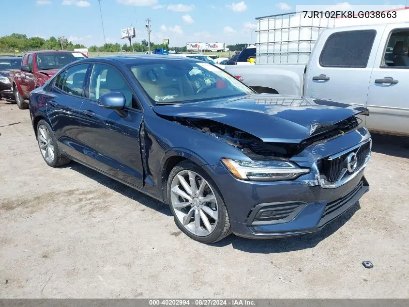 7JR102FK8LG038663 2020 Volvo S60 T5 Momentum