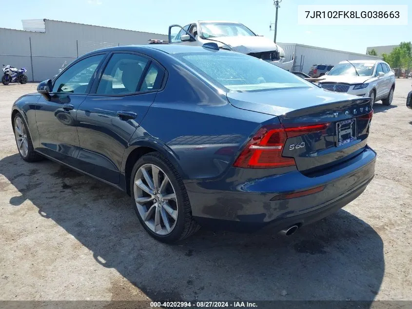 7JR102FK8LG038663 2020 Volvo S60 T5 Momentum