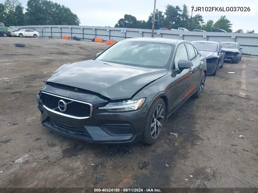 2020 Volvo S60 T5 Momentum VIN: 7JR102FK6LG037026 Lot: 40324150