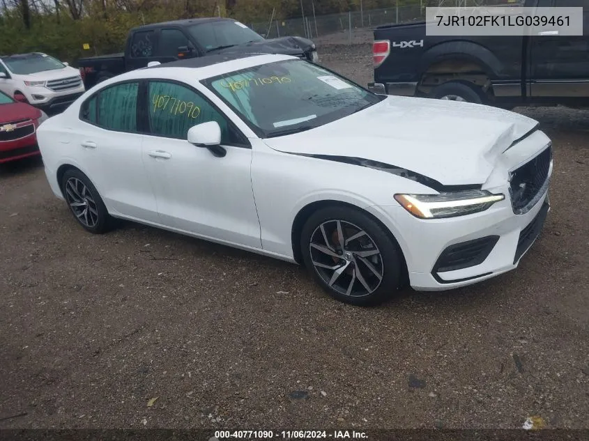 2020 Volvo S60 T5 Momentum VIN: 7JR102FK1LG039461 Lot: 40771090