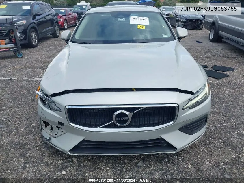 2020 Volvo S60 T5 Momentum VIN: 7JR102FK9LG063765 Lot: 40791260