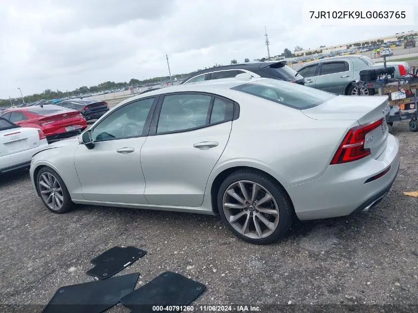 2020 Volvo S60 T5 Momentum VIN: 7JR102FK9LG063765 Lot: 40791260