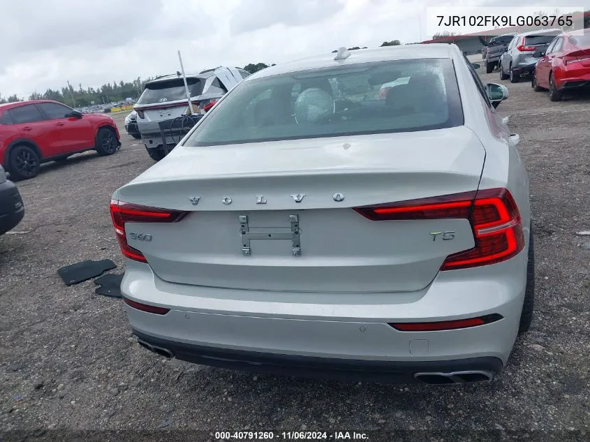 2020 Volvo S60 T5 Momentum VIN: 7JR102FK9LG063765 Lot: 40791260