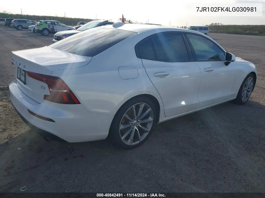 2020 Volvo S60 T5 Momentum VIN: 7JR102FK4LG030981 Lot: 40842491