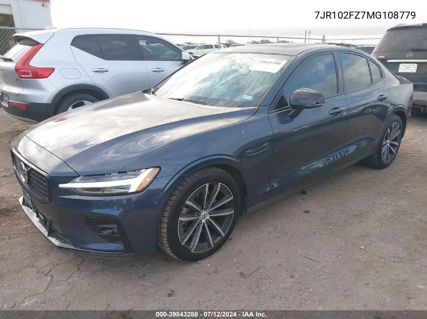 2021 Volvo S60 T5 Momentum VIN: 7JR102FZ7MG108779 Lot: 39843288