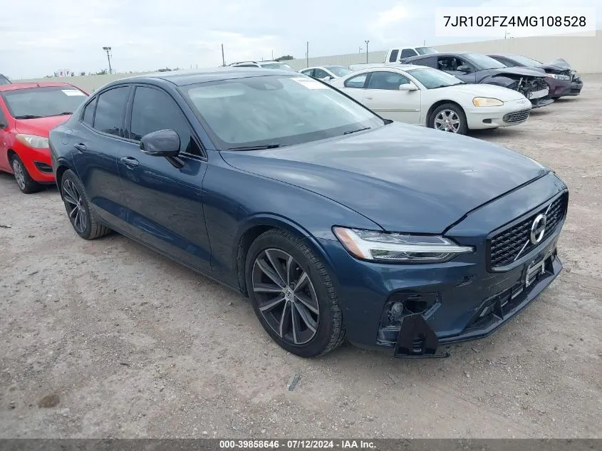 2021 Volvo S60 T5 Momentum VIN: 7JR102FZ4MG108528 Lot: 39858646