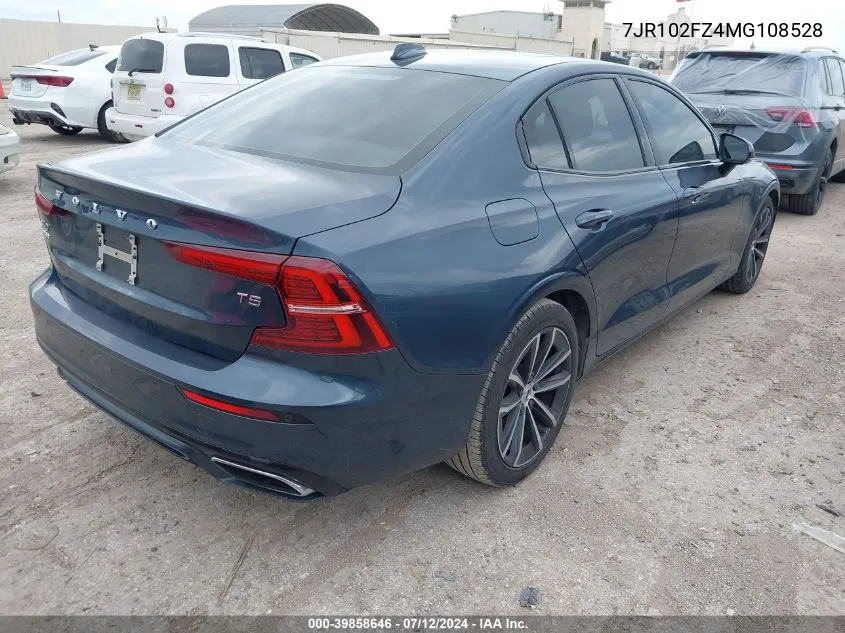 2021 Volvo S60 T5 Momentum VIN: 7JR102FZ4MG108528 Lot: 39858646